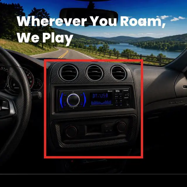 Alt view image 4 of 6 - 616UAB Car Stereo With Bluetooth - Single DIN, MP3, USB, Aux-in, AM/FM, No CD DVD Player