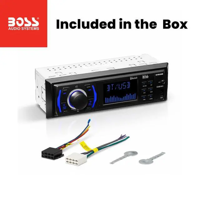 Alt view image 6 of 6 - 616UAB Car Stereo With Bluetooth - Single DIN, MP3, USB, Aux-in, AM/FM, No CD DVD Player