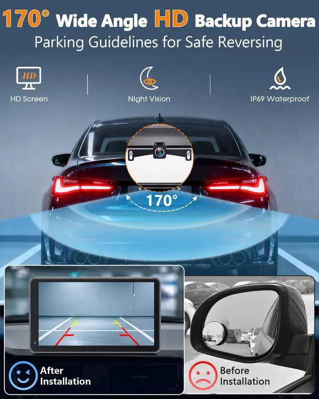 Alt view image 5 of 7 - Portable Carplay Screen with Backup Camera - Bluetooth Fast Connects in 1s | HD 1080P Touchscreen Supports Both Apple CarPlay & Android Auto - No Dashboard Removal, GPS Navigation, Voice Control