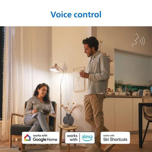 Alt view image 6 of 7 - Smart 100W A19 LED Light Bulbs 4-Pack - Connects to Your Wi-Fi - E26 - Control with Voice or App + Activate with Motion - Matter Compatible