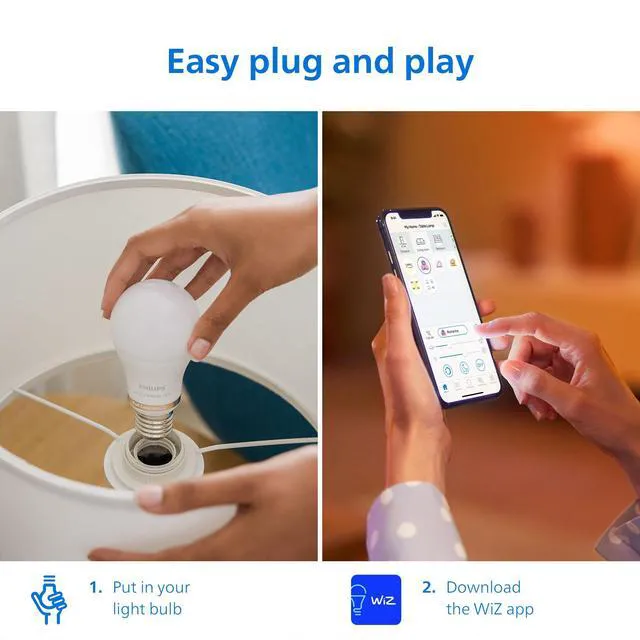 Alt view image 5 of 7 - Smart 100W A19 LED Light Bulbs 4-Pack - Connects to Your Wi-Fi - E26 - Control with Voice or App + Activate with Motion - Matter Compatible