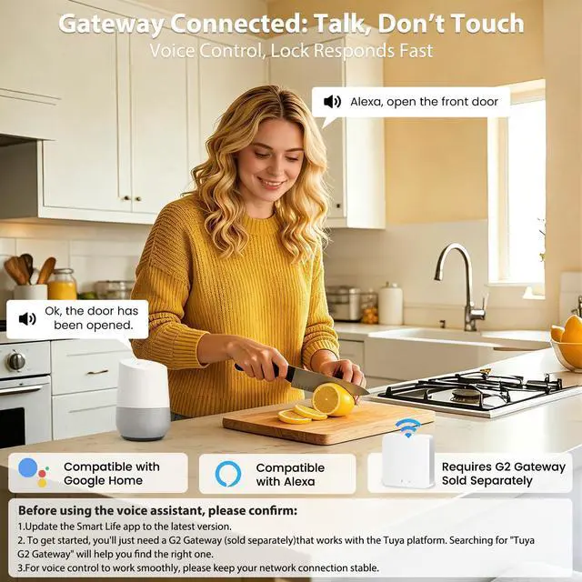 Alt view image 7 of 7 - Keyless Entry Door Lock, Smart Lock with App Control, Fingerprint Door Lock, Electronic Keypad Deadbolt, Auto & One Touch Lock | Digital Smart Door Locks | Easy Installation | IP54 Waterproof