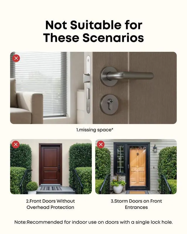 Alt view image 7 of 7 - Smart Lock FamiLock C32, Fingerprint Keyless Door Lock with Handle,Interior Doors, Built-in Wi-Fi (2.4 GHz Only), App Control, Auto Lock, 4 AA Batteries, Alexa/Google,Rekey Not Supported