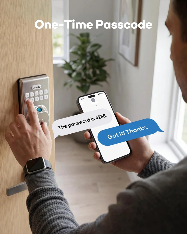 Alt view image 7 of 7 - Fingerprint Keypad Deadbolt for Front Door, Keyless Entry Door Lock with Fingerprint Unlock, Smart Door Locks with Keypad & Physical Key, Auto LockOne-Touch Lock, DIY Easy Installation, Satin Nickel
