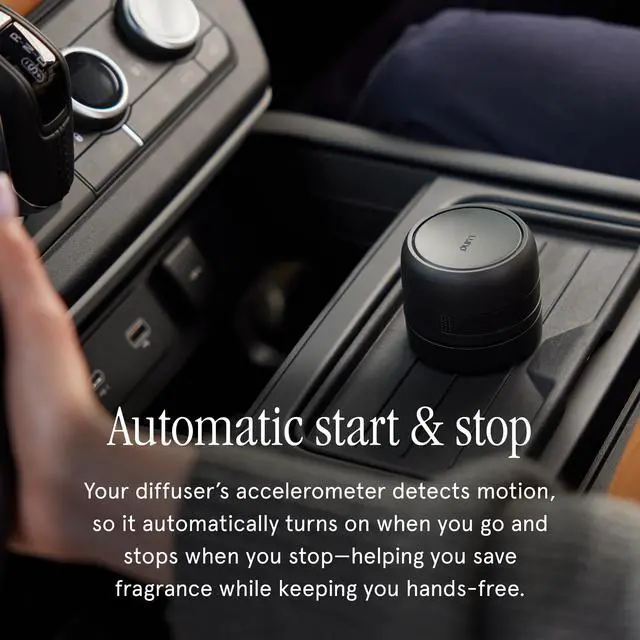 Alt view image 6 of 7 - Car Pro - Smart Fragrance Diffusion - Rechargeable & Cordless - Portable Smart Car Diffuser with USB-C Cable - Start & Stop Accelerometer Detects Motion - Diffuser Only