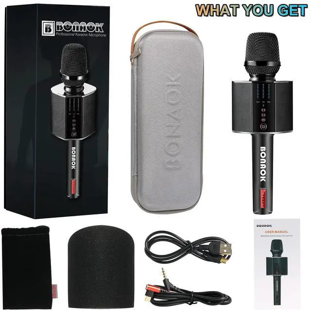 Alt view image 7 of 7 - Karaoke Microphone, Portable Wireless Bluetooth Karaoke Mic for Adults&Kids Car Home Outdoor Party, Karaoke Machine for PC/All Smartphone G50 Black 2025