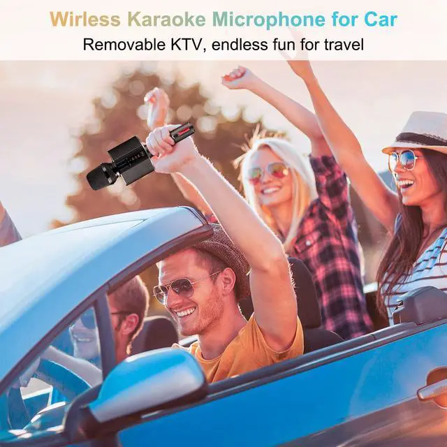 Alt view image 5 of 7 - Karaoke Microphone, Portable Wireless Bluetooth Karaoke Mic for Adults&Kids Car Home Outdoor Party, Karaoke Machine for PC/All Smartphone G50 Black 2025