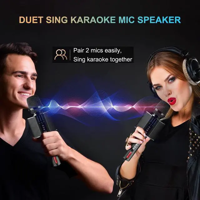Alt view image 4 of 7 - Karaoke Microphone, Portable Wireless Bluetooth Karaoke Mic for Adults&Kids Car Home Outdoor Party, Karaoke Machine for PC/All Smartphone G50 Black 2025