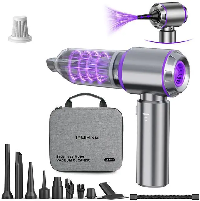 Main image of Vacuum/Air Duster 80,000RPM Super Power Mini Car Vacuum Cleaner 4-in-1 air Blower Gun Air Duster & Air Blower & Pump Hand Electric air Duster Handheld dust Blower Blower Cordless (Purple)