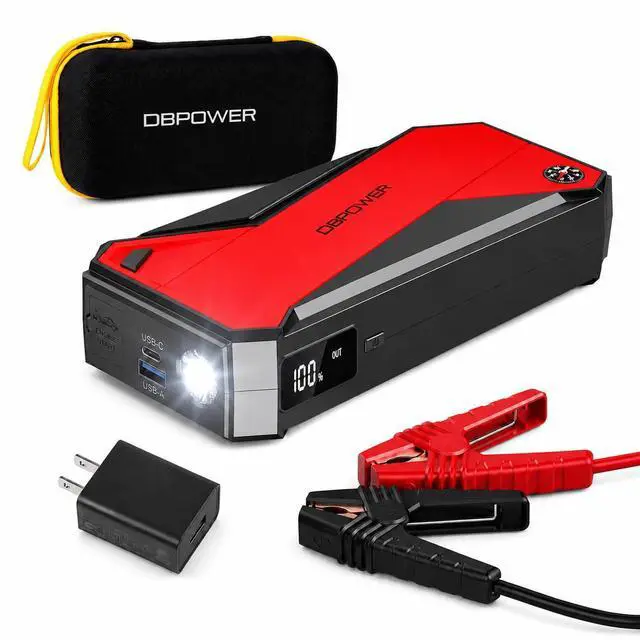 Main image of Peak 3000A 18000mAh Portable Car Jump Starter (up to 8.0L Gas, 6.0L Diesel Engine) Battery Booster with Smart Charging Port, Compass, LCD Screen and LED Light (Black/Red)