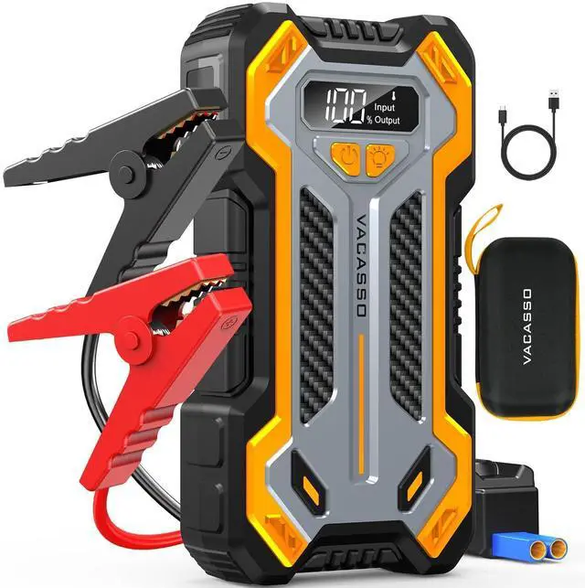 Main image of Car Jump Starter, VACASSO 5000A Car Battery Jump Starter for Up to 10L Gas and 8L Diesel Engines, 12V Portable Jumper Starter Power Pack with Booster Car Starter Jump Box, LED Light, Jumper Cable
