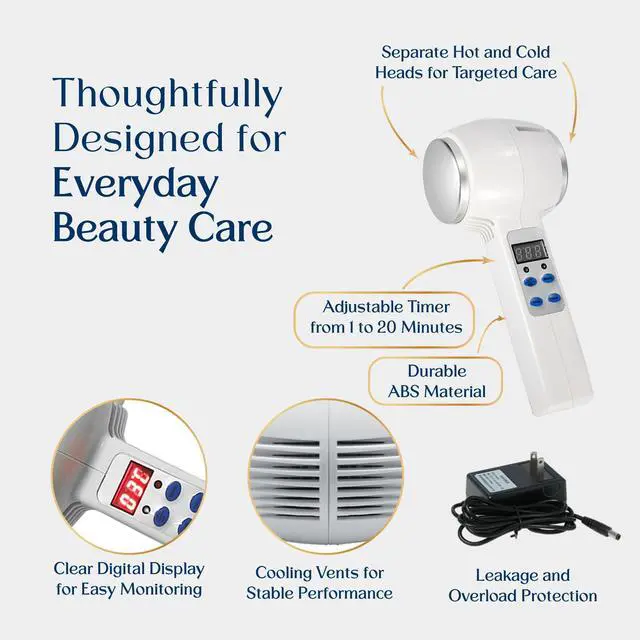 Alt view image 6 of 7 - Hot and Cold Facial Massager - Cooling & Warming Vibration Beauty Tool - Spa Skincare Massage Equipment