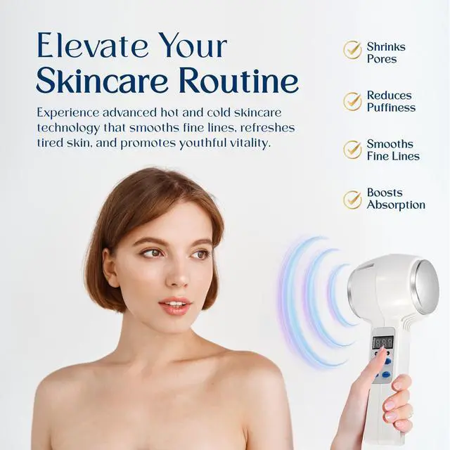 Alt view image 2 of 7 - Hot and Cold Facial Massager - Cooling & Warming Vibration Beauty Tool - Spa Skincare Massage Equipment