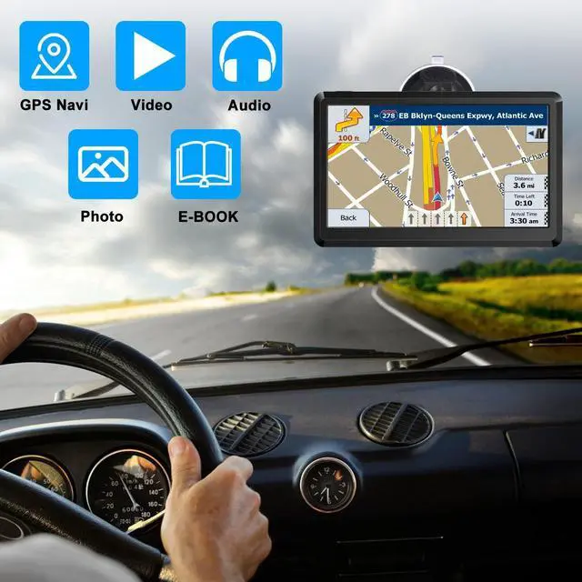 Alt view image 6 of 7 - 7-inch Car Navigation GPS GPS Navigation for Truck & RV & Car, Driver Alerts, Turn-by-Turn Directions, 2026 Map and Free Update Map