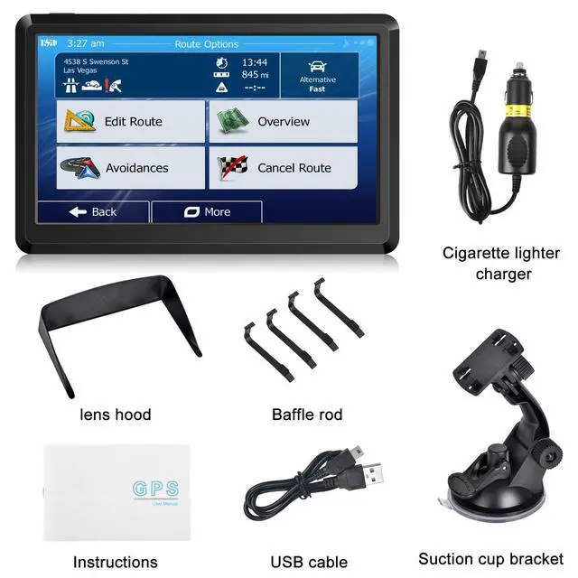 Alt view image 7 of 7 - 7-inch Car Navigation GPS GPS Navigation for Truck & RV & Car, Driver Alerts, Turn-by-Turn Directions, 2026 Map and Free Update Map