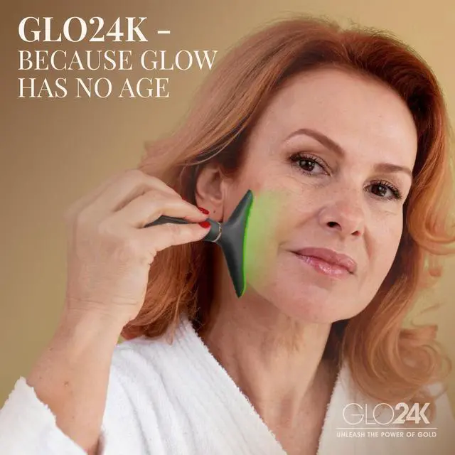 Alt view image 7 of 7 - Face and Neck - 630nm LED Beauty Wand - 3-in-1 Vibration Massager Tool - Light Therapy for Firming