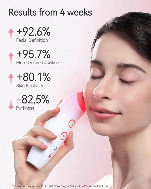 Alt view image 6 of 7 - Red Light Therapy Device for Face and Neck, 3-in-1 Microcurrent & Vacuum Facial Massager, Skin Tightening, Firming and Anti-Aging Skincare Tool (White)