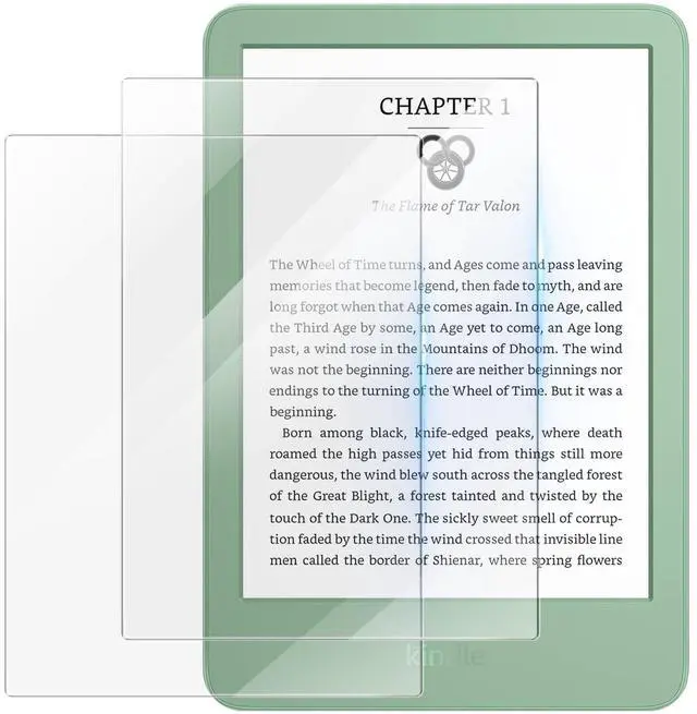 Main image of 2 Pack Tempered Glass Screen Protector for 6 Inch 11th Generation Basic E-Reader, Kobo Clara BW, Clara Color, Anti-Bubble & Scratch 9H Hardness Film HD Clear Glass, Case Friendly