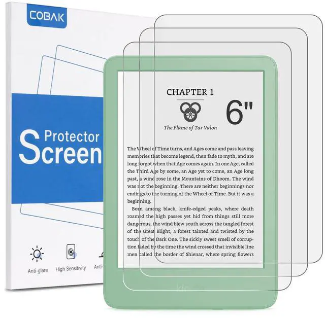 Main image of 3 Pack Anti-Glare Matte Screen Protector for 6" Kindle 2024 and 2022 (11 Generation) Kobo Nia, and PocketBook - High Clarity, Fingerprint Resistance, Anti-Bubble PET Film