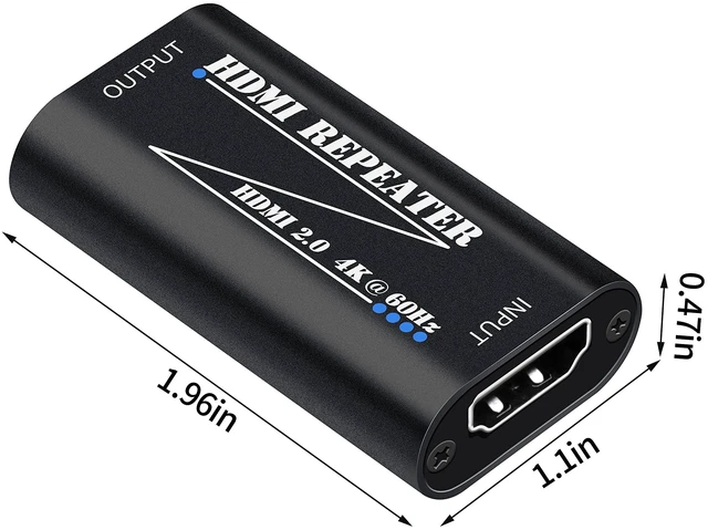 Alt view image 6 of 7 - Techigher HDMI Extender Amplifier Signal Booster Repeater - 4K@60Hz 80FT / 1080P 145FT Extender, HDMI Extender Female to Female Plug & Play, for Gaming/VR/Home Theater (No Power Required)