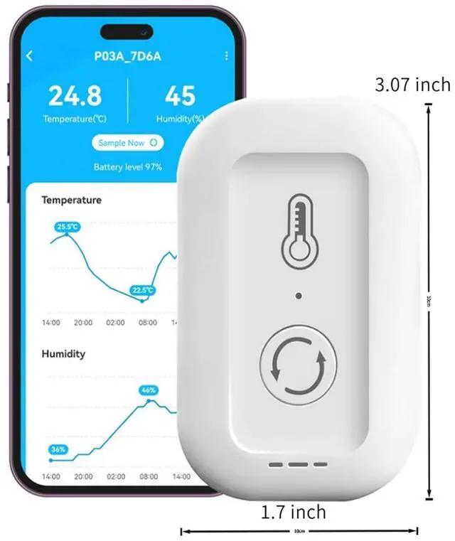 Alt view image 2 of 7 - Smart WiFi Thermometer Hygrometer, 2.4G Indoor Temperature Humidity Sensor with Real-Time Alerts By Daybetter App,Temperature Humidity Monitor for Home Nursery Greenhouse Pet 1pack