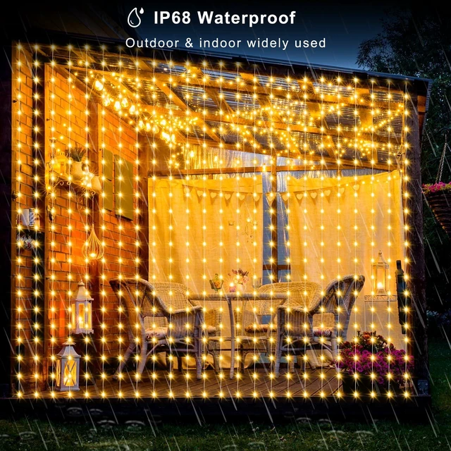 Alt view image 6 of 7 - Smart Curtain Lights RGB 5050 Built in Chip with APP Remote Control | 8Ft x 6Ft 144LED Color Changing Fairy Lights with Music Sync, USB Powered Curtain Light for Party Patio Garden Decor