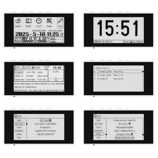 Alt view image 6 of 7 - Mini E-Book Reader 2.66 Inch Display Ink Screen E Reader Devices for Viewing TXT & EPUB Files 32GB with Backlit, Dark Mode, Modify Font Size, Automatic Page Flipping Function(Black Panel)