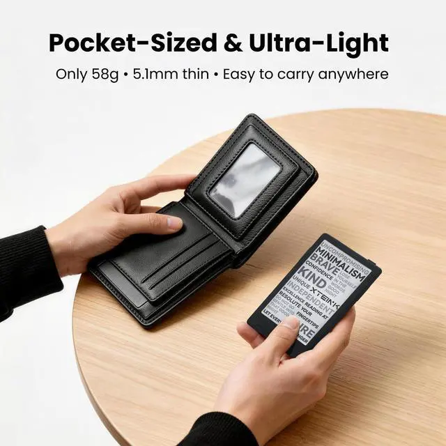 Alt view image 3 of 6 - X3 eBook Reader (Developer Edition), 3.7" Pocket E-Ink eReader, Ultra-Thin 0.2", 2 oz, Magnetic-Ready Pogo-Pin Charging, Gyroscope Page-Turn, Distraction-Free Reading, 16GB, Mist Gray