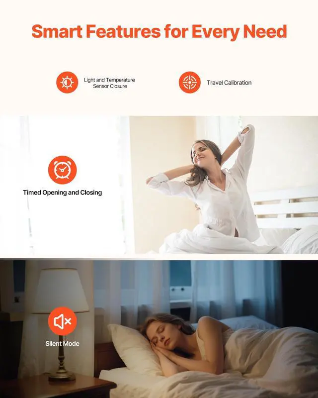 Alt view image 5 of 7 - Automatic Curtain Opener, APP and Remote Control, Hub Included, Electric Smart Curtain Opener Compatible with Alexa and Google Home, Timed Opening and Closing, for U-shaped/I-shaped Rails