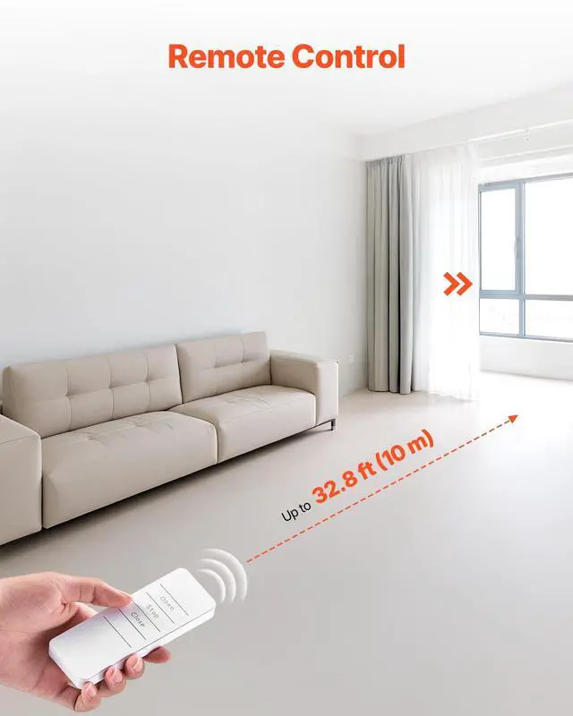 Alt view image 6 of 7 - Automatic Curtain Opener, APP and Remote Control, Hub Included, Electric Smart Curtain Opener Compatible with Alexa and Google Home, Timed Opening and Closing, for U-shaped/I-shaped Rails