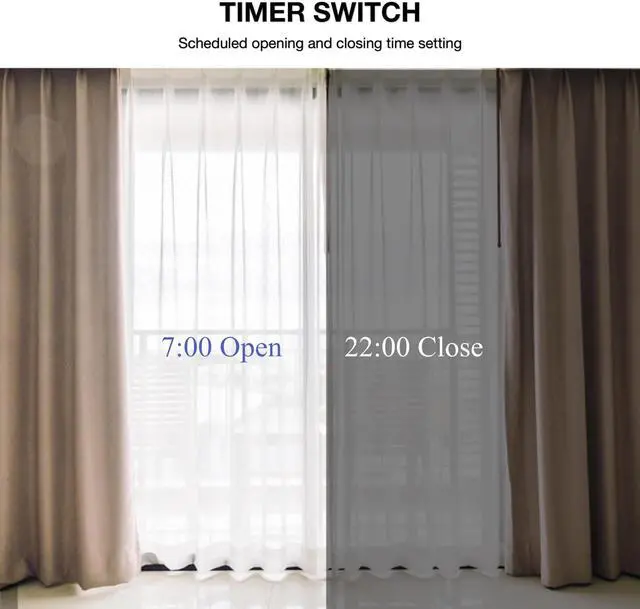 Alt view image 4 of 7 - Automatic Curtain Opener, Electronic Curtain Opener, Smart Curtain Opener with APP/Voice Control Only for Roman Rod Tracks, Compatible with Alexa Google Home Timer Light & Temperature Sensor