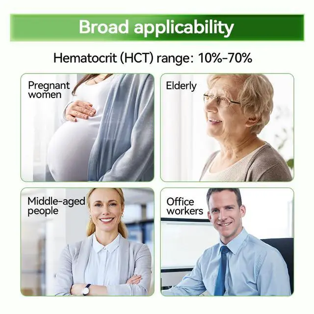 Alt view image 7 of 7 - Blood Glucose Monitor Kit 100 Strips & Lancets, No Coding, 500 Storage, Wider HCT for Family