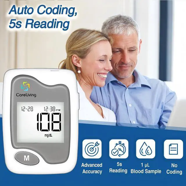 Alt view image 4 of 7 - BGM101 Blood Glucose Monitor Kit, 100 Test Strips, 100 Lancets, 1 Blood Glucose Meter, 1 Lancing Device, Diabetes Testing Kit, Portable Blood Sugar Test Kit, Glucometer Kit for Home