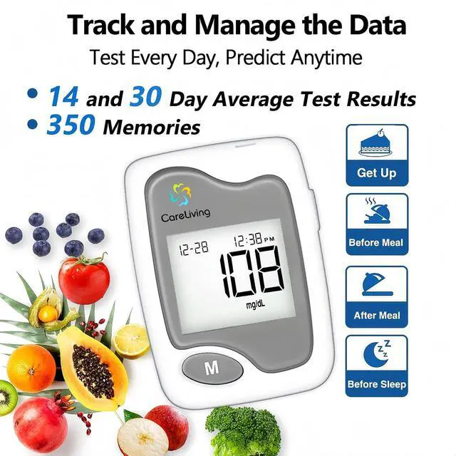 Alt view image 5 of 7 - BGM101 Blood Glucose Monitor Kit, 100 Test Strips, 100 Lancets, 1 Blood Glucose Meter, 1 Lancing Device, Diabetes Testing Kit, Portable Blood Sugar Test Kit, Glucometer Kit for Home
