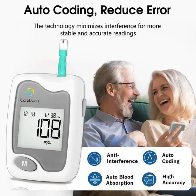 Alt view image 6 of 7 - BGM101 Blood Glucose Monitor Kit, 100 Test Strips, 100 Lancets, 1 Blood Glucose Meter, 1 Lancing Device, Diabetes Testing Kit, Portable Blood Sugar Test Kit, Glucometer Kit for Home