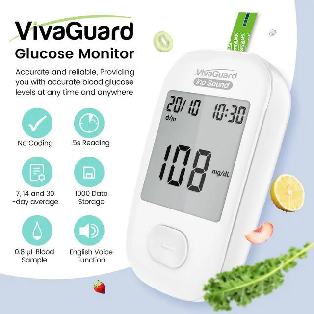 Alt view image 4 of 7 - Talking Blood Glucose Monitor Kit, 100 Glucometer Strips & 100 Lancets, 1 Blood Sugar Monitor, 1 Lancing Device, Diabetes Testing Kit for Seniors and Home Use with Travel Case, No Coding