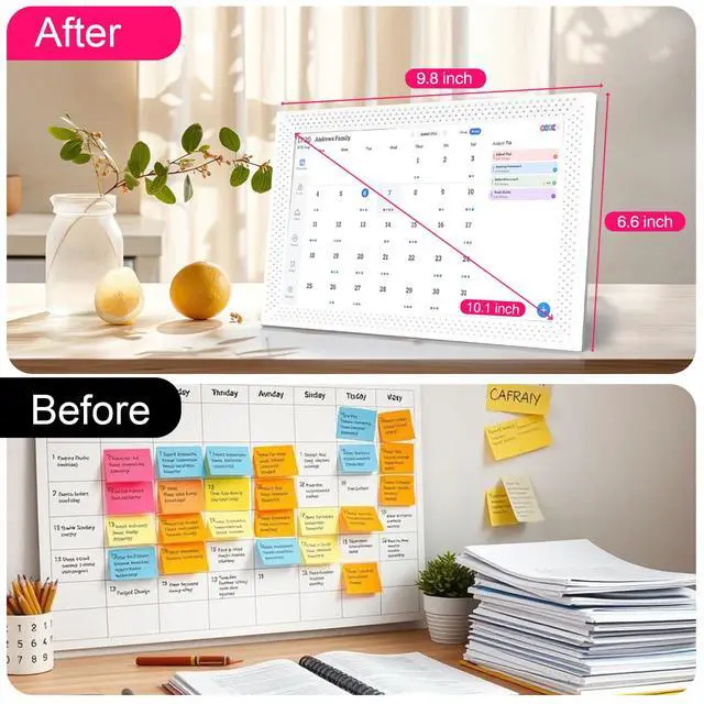 Alt view image 2 of 7 - Digital Calendar 10.1 inch, Electronic Calendar for Family Sharing Schedule Interactive Smart Calendars Touch Screen To Do Task Meal Planner for Home Office with Digital Picture Frame