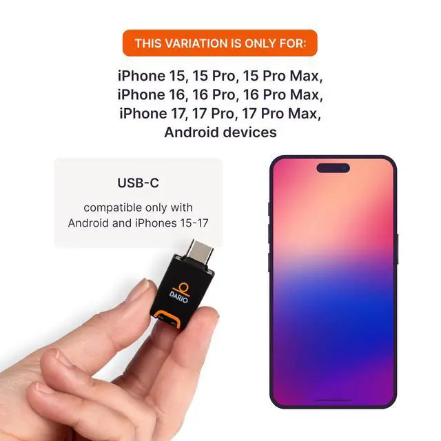 Alt view image 2 of 7 - Smart Glucose Monitor Kit | USB-C Port (Compatible with Android & iPhone 15 and newer) | Test Blood Sugar Levels & Manage Diabetes, Testing Kit Includes: Glucometer with 25 Strips, 10 lancets
