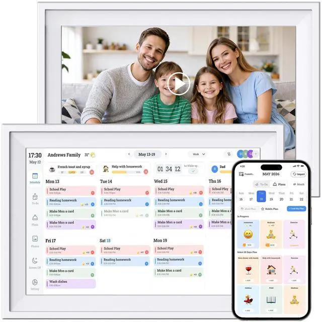 Main image of Digital Calendar 10.1 inch Smart Electronic Calendar for Family Chore Chart Cooking Plan HD Touchscreen with Digital Picture Frame Function Instantly Share Photos and Videos