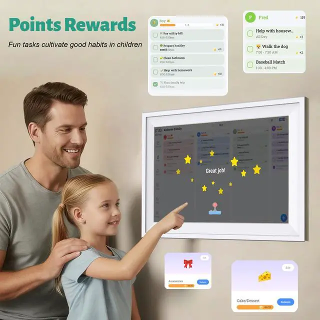 Alt view image 5 of 7 - Digital Calendar 10.1 inch Smart Electronic Calendar for Family Chore Chart Cooking Plan HD Touchscreen with Digital Picture Frame Function Instantly Share Photos and Videos