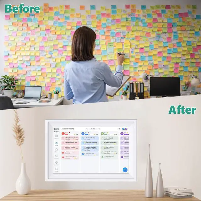 Alt view image 6 of 7 - Digital Calendar 10.1 inch Smart Electronic Calendar for Family Chore Chart Cooking Plan HD Touchscreen with Digital Picture Frame Function Instantly Share Photos and Videos