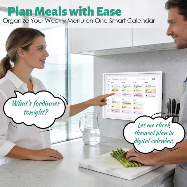Alt view image 3 of 7 - Digital Calendar 10.1 inch Smart Electronic Calendar for Family Chore Chart Cooking Plan HD Touchscreen with Digital Picture Frame Function Instantly Share Photos and Videos