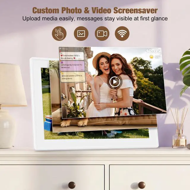 Alt view image 7 of 7 - Digital Calendar 10.1" Touchscreen, Smart Electronic Wall Organizer, Chore List, Meal & Family Task Manager, Third-Party Calendar Sync, Picture Frame - Perfect Gifts for Mom & Women