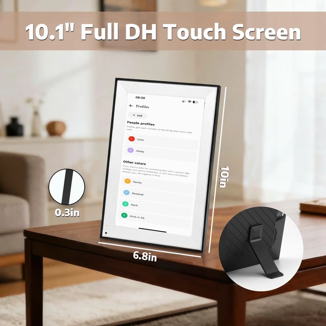 Alt view image 7 of 7 - 10.1" IPS Touchscreen Smart Digital Calendar Frame, 1920x1200 FHD Family Planner, WiFi Calendar Sync for Google/iCloud/Outlook, Photo Slideshow & Task Management