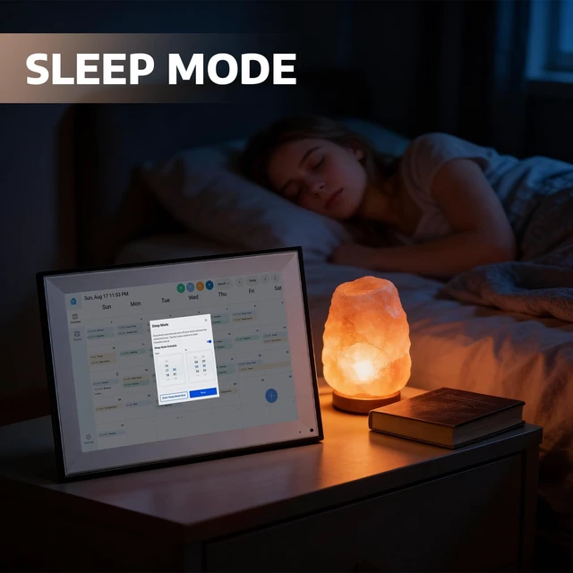 Alt view image 5 of 7 - 10.1" IPS Touchscreen Smart Digital Calendar Frame, 1920x1200 FHD Family Planner, WiFi Calendar Sync for Google/iCloud/Outlook, Photo Slideshow & Task Management