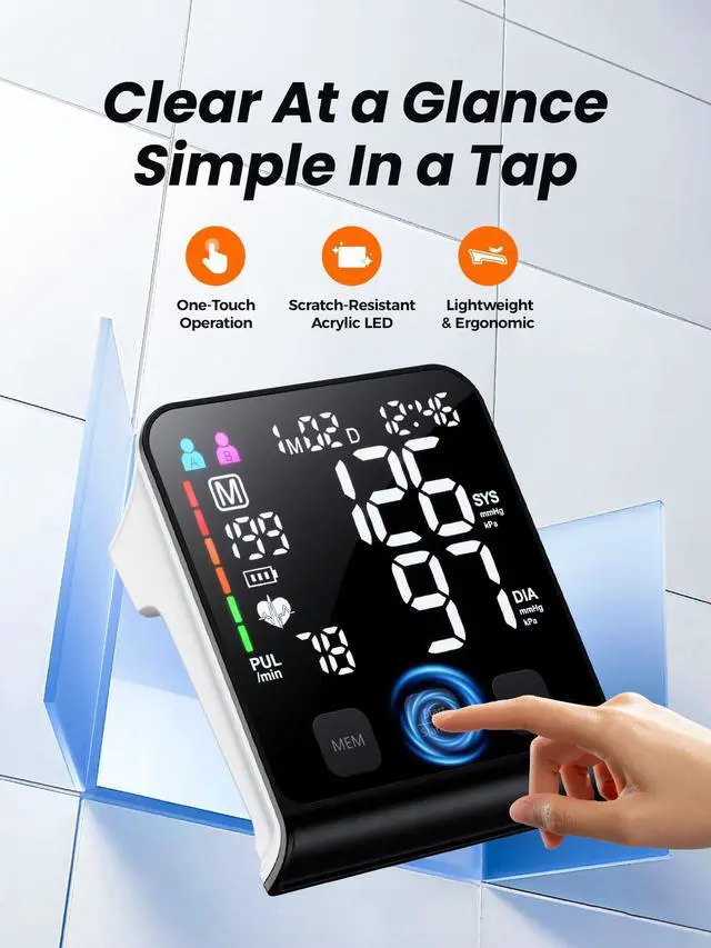 Alt view image 2 of 7 - FDA-Cleared Blood Pressure Monitor, FSA&HSA Eligible Home & Travel BP Machine, Adjustable Wide-Range Cuff for Seniors & Pregnancy, Stores Previous Readings, Accurate Daily Health Tracking