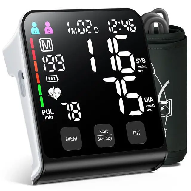 Main image of FDA-Cleared Blood Pressure Monitor, FSA&HSA Eligible Home & Travel BP Machine, Adjustable Wide-Range Cuff for Seniors & Pregnancy, Stores Previous Readings, Accurate Daily Health Tracking