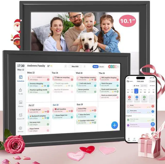 Main image of Digital Calendar 10.1IN Electronic Smart Calendars and Chore Chart with Interactive Touch Screen Sync with Phone by App for Family Planner Wall & Desk Mountable Great Gift for Organizing 2026 (Black)