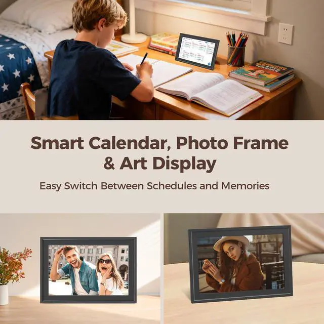 Alt view image 7 of 7 - Digital Calendar 10.1IN Electronic Smart Calendars and Chore Chart with Interactive Touch Screen Sync with Phone by App for Family Planner Wall & Desk Mountable Great Gift for Organizing 2026 (Black)