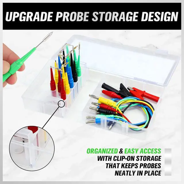 Alt view image 2 of 7 - SWANLAKE 22-Piece Back Probe Kit, Multimeter Back Probe Pins with Test Leads and Alligator Clips, Automotive Electrical Circuit Diagnostic Tool Set for Car Repair